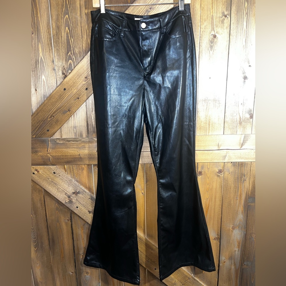 Altar’d State Black Flared Women's pleather style pants